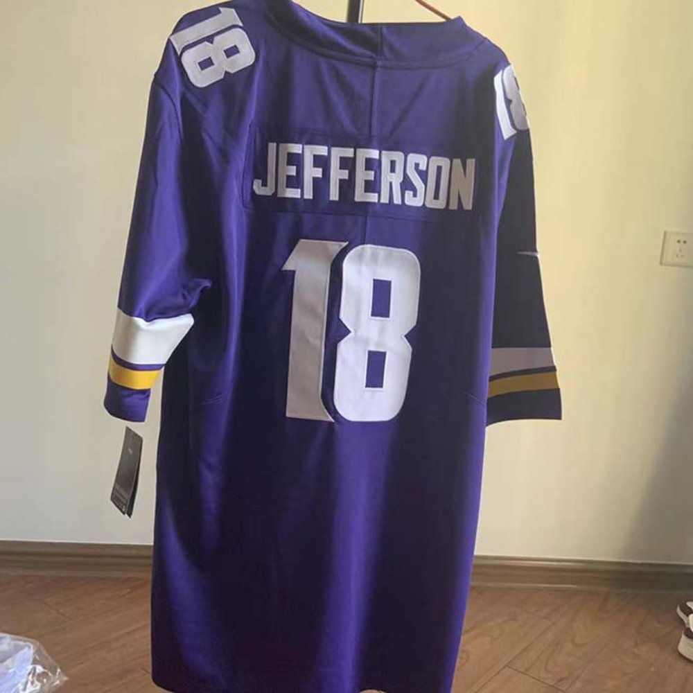 Nike Mens Minnesota Vikings Justin Jefferson #18 Purple Jersey - Picture 4 of 11